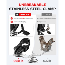 Benlari Highway Pegs,1.25" Highway Footpegs 304 Stainless Steel Fit for Harley Davidson Touring Street Glide Road Dyna Sportster fits 1-1/4"(32mm) Engine Guard Black(Short Angled)