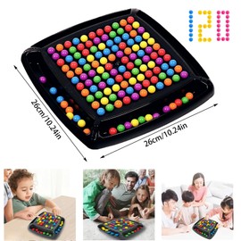 SHUOHONG Intellektuelles Schachbrett, Schachbrett Doppelduell, Knot Logic Spiel, Rainbow Ball Strategiespiele, Elimination Brettspiel, Tabletop Familienspiele Partyspiele (120 Bälle)