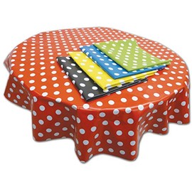 Springboard PVC Circular Tablecloth and Floor Cover - Round Wipe Clean Tablecloth for Kids Messy Play and Arts and Crafts - Plastic, Waterproof, Wipeable Table Cloth - 1.3 m Diameter - Yellow Spot