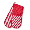Catherine Lansfield Christmas Candy Cane Cotton Kitchen Double Oven Glove
