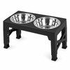 Adjustable Elevated Dog Feeder with Slow Feeder Bowl and Stainless