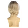 RicHyun Mens Short Layered Blonde Wig Dark Roots Synthetic Halloween