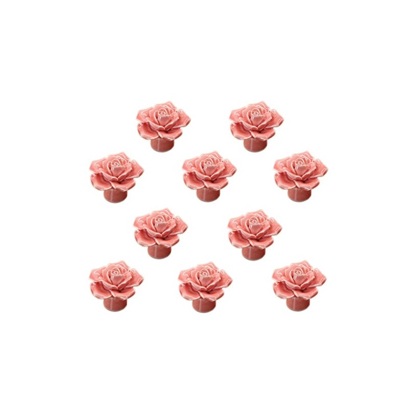 Medigy Rose Ceramic Knob Dresser Cupboard Drawer Handles 10 Pack,