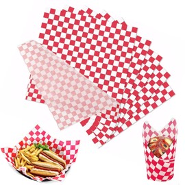 Delightful Food Grade Wrap Paper - 100 Sheets, 12x12" Checkered Sandwich Paper, Greaseproof & Waterproof, Perfect for Sandwich，Burgers, Fries, and More!
