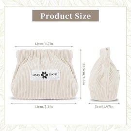 Aucuu Elastic Corduroy Hair Scrunchie Organiser, Travel Makeup Bag, Cord Storage Bag for Women and Girls, Lipstick Organiser, Portable Travel Cord Storage Bag, Cosmetic Bag, 6 pieces., 1