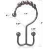 Korcci 12 Pack Metal Shower Curtain HOOKS RINGS Double Glide