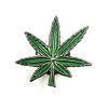 Green Weed Ganja Bong Marajuana Metal Pin Badge Leaf