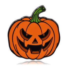 Clayton Jewelry Labs Jack-o-Lantern Pumpkin Enamel Pin (Black)