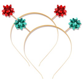 YAHPERN Christmas Holiday Headbands for Women Xmas Tree Reindeer Hairbands Happy New Year Snowflake Hairbands Holiday Headwear Gifts (Xmas Bow)