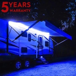 SHENKENUO 16.4FT RV camping Awning Lights, Motorhome Travel Trailer Canopy RGB Led Lights