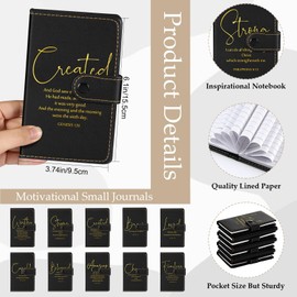 Spakon 30 Sets Christian Gifts Bulk Church Leather Notebook with Pen for Women Men Religious Gifts Bible Study Supplies Prayer Journal Scripture Notepad (Bible Verse)