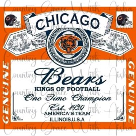 Handmade 20oz Skinny Tumbler Sublimation Transfer Chicago Bears Ready To Press