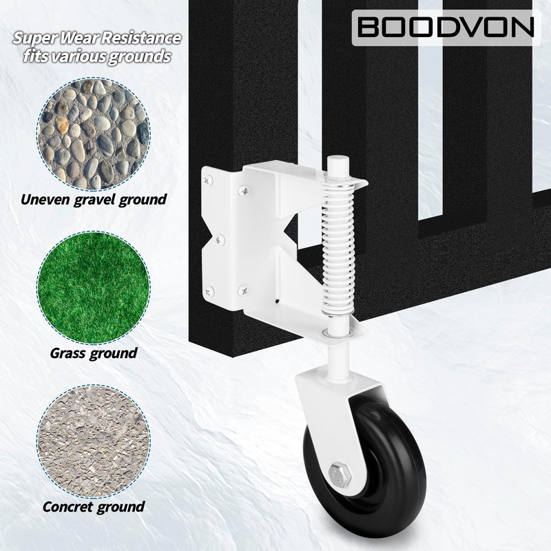 BOODVON Heavy Duty Gate Wheel, Gate Casters for Outdoor Wooden