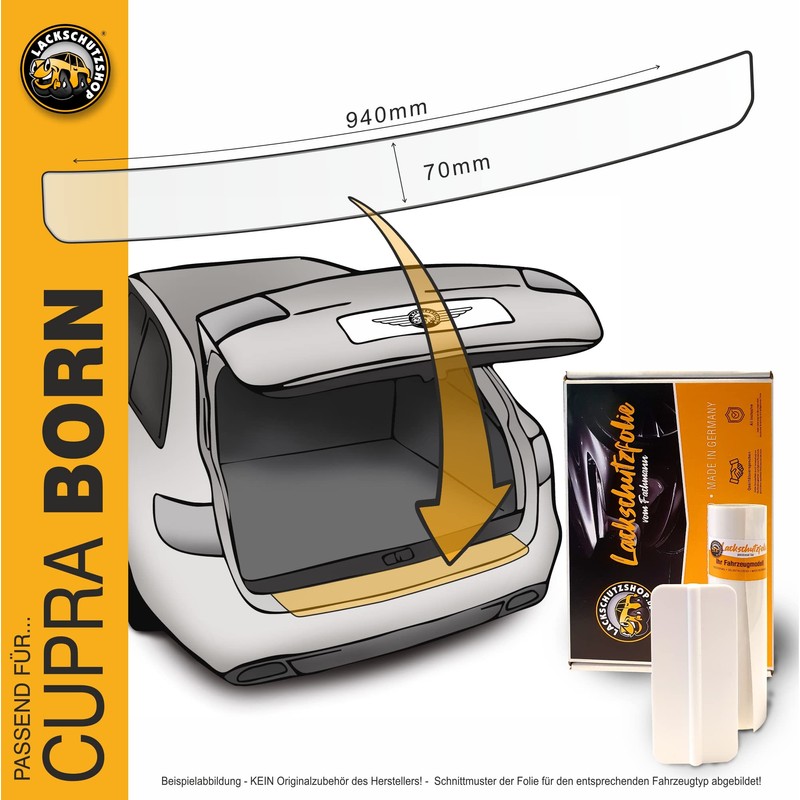 LACKSCHUTZSHOP - Paint Protection Film Suitable for Cupra Born (from
