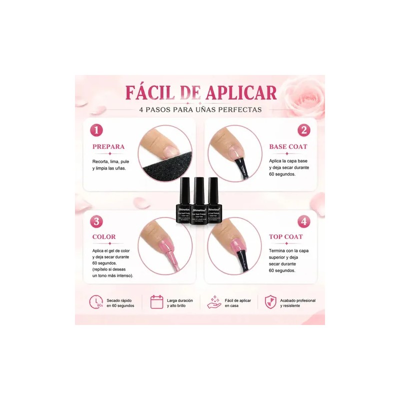 21Pcs Kit Esmaltes Uña Gel SemipermanenteBase CoatGlossy Top CoatMatte Top