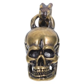 OHPHCALL Skull Charms Bracelet Vintage Skull Head Pendant Brass Skeleton Keychain Metal Animal Charm Stainless Steel Decor