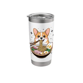 A Corgi Eating Ramen Noodles Soup Bowl Stainless Steel Insulated Tumbler