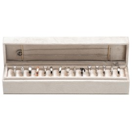 Akangbox Velvet Ring Box 15 Slots Ring Holder with Necklace Storage
