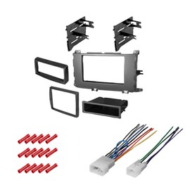 CACHÉ KIT598 Bundle with Car Stereo Installation Kit for Toyota Sienna Van 2011 – 2014 in Dash Mounting Kit, Harness for Single or Double Din Radio Receiver (3 Item)