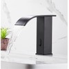 YCCUZA Automatic Touchless Bathroom Sink Faucet Black Waterfall AC/DC Powered