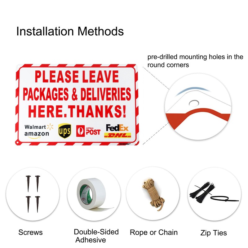 Nicekeep Package Delivery Sign for Outdoor Use - Please Leave