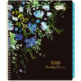 2026 Monthly Planner - 9'' x 11'', Large 12 Monthly Calendar/Planner 2026, Jan. 2026 - DEC. 2026, 2026 Calendar Planner with Twin-wire Binding, Note Pages, Tabs, Inner Pocket, Thick Paper