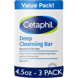 Cetaphil - Barra facial y corporal de limpieza profunda para todos los tipos de piel, Paquete de 3