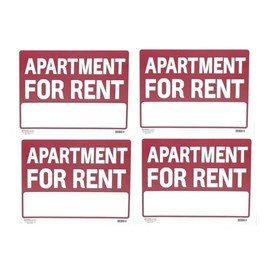 Apartment For Rent Sign 9"X12" Plastic Waterproof Signage 4PC