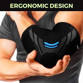 NativoDex Compression Elbow Sleeve for Men and Women, Sports Support for Activities like Tennis, CrossFit, and Golf (Blue, S)