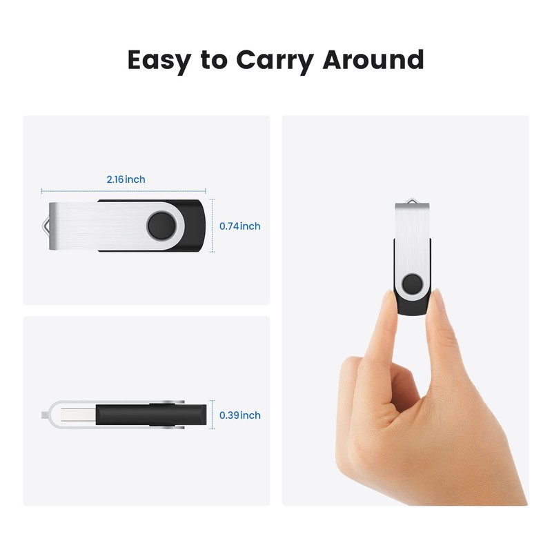 32 GB Memory Stick 5 Pack, KOOTION Bulk USB Stick