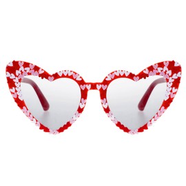 Haakong Heart Shaped Sunglasses for Women Love Heart Glasses Red Heart Sunglasses for Valentine Wedding Party Favors