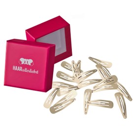 HAARallerliebst Hair Clips for Blonde Hair (Pack of 20 | Beige | 5 cm) with Storage Box (Box Colour: Pink)