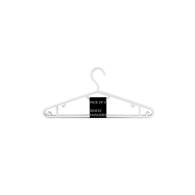 Pack of 5 Clothes Hanger Coat Premium Quality Strong Plastic