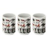 Mino Yaki 552-13-47E(3) Sushi Tea Cup Set, Fish English