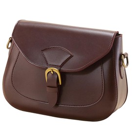 Vintage Vegan Leather Saddle Crossbody Bag (Red)