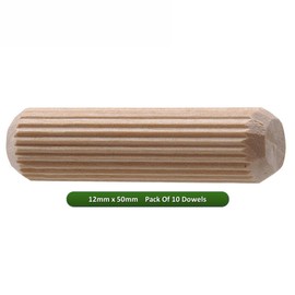 Fort Fasteners Wooden Dowel 12mm x 50mm Pack of 10