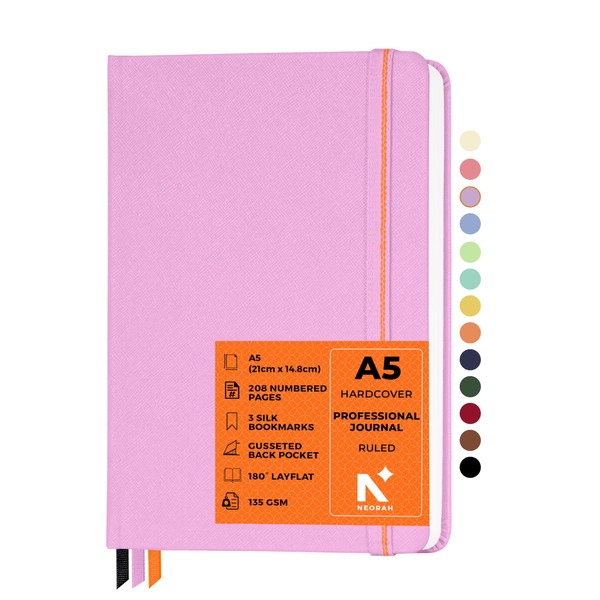 NEORAH —A5 Ruled|208 Pages-135 gsm|PRO SERIES Journal (210x148 mm)-Hardcover Ruled
