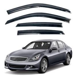 KPY Window Visor Compatible with Infiniti G35 G37 G25 Q40 2007-2015, 4PC Rain Guard Side Window Vent Deflectors Tape-On Mugen Style, 2007 2008 2009 2010 2011 2012 2013 2014 2015