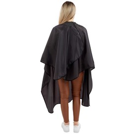 NeoCape Unigown PTFE Coated Hairdressing Gown - Premium Barber Cape with built-in Neoprene HairStop Collar (Black)