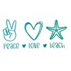 Peace Love Beach Mint Green Vinyl Car Window Laptop Decal