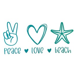 Peace Love Beach Mint Green Vinyl Car Window Laptop Decal New