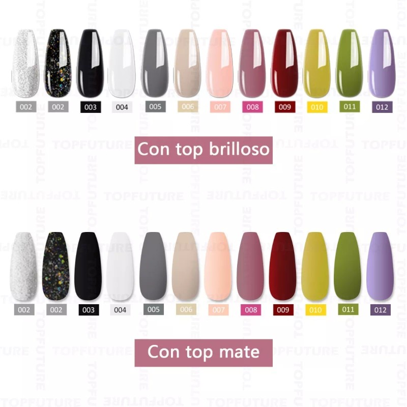 Limegirl Kit Lampara Uña Uv Gel 54w 12 Esmaltes Mate