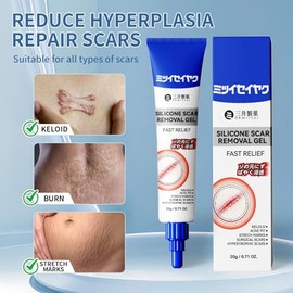DRMITSUI Gel de silicona para cicatrices antiguas y recientes, tratamiento para cicatrices de acné, quemaduras quirúrgicas y estrías, gel de silicona 