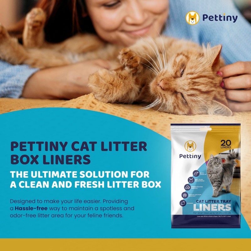 Pettiny 20 Cat Litter Box Liners with Drawstrings - Scratch