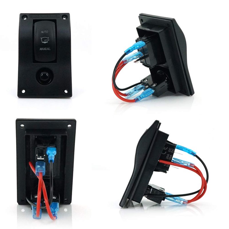 3-Position Bilge Pump Rocker Switch Panel, Automatic - Off -