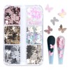 generic 6 Rejillas 3d Para Uñas Con Forma De Mariposa,