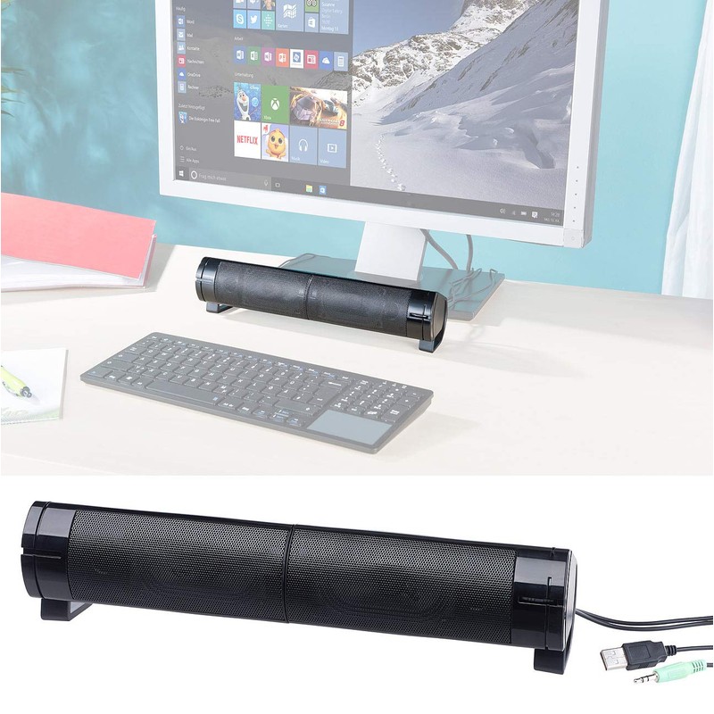 auvisio PC Boxes: 2-in-1 PC Stereo Speaker and Soundbar, 10