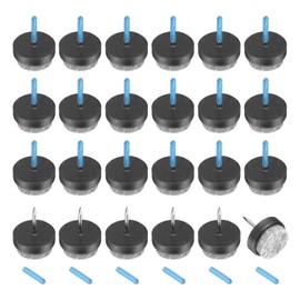 uxcell 24Pcs Nail-on Felt Furniture Pads, Round Felt Pads Furniture Sliders Floor Protectors for Wooden Furniture Table Sofa Chair Leg (20mm, Black)