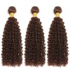 Chocolate Kinky Curly Bundles Human Hair Dark Brown Curly Wave