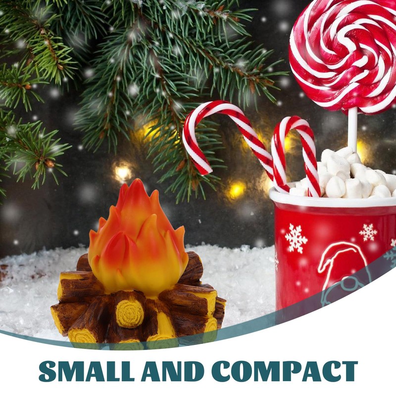Ciieeo Miniature LED Campfire Model, Christmas Mini Artificial Campfire Ornament
